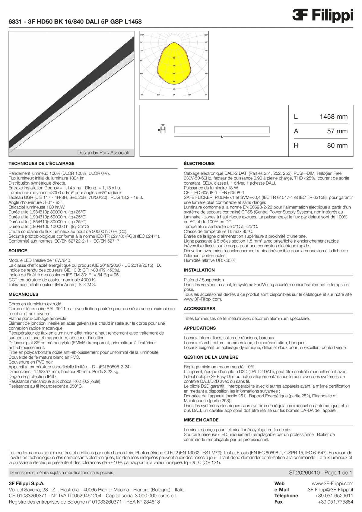 6331 - 3F HD50 BK 16-840 DALI 5P GSP L1458 - Datasheet - fr