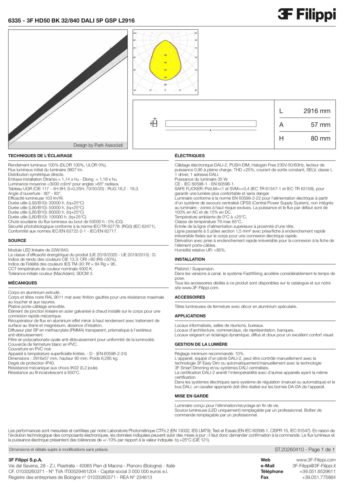 6335 - 3F HD50 BK 32-840 DALI 5P GSP L2916 - Datasheet - fr