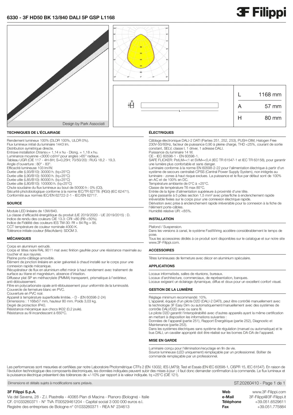 6330 - 3F HD50 BK 13-840 DALI 5P GSP L1168 - Datasheet - fr