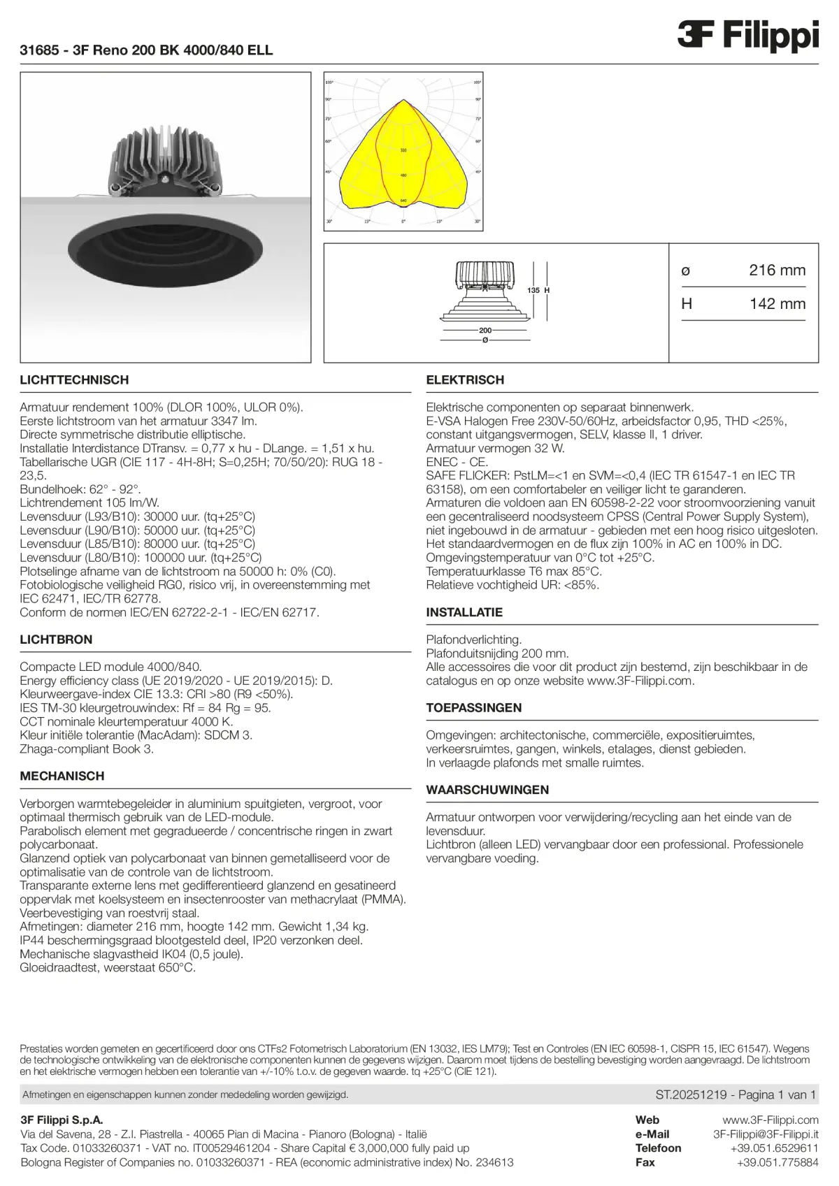 31685 - 3F Reno 200 BK 4000-840 ELL - Datasheet - nl