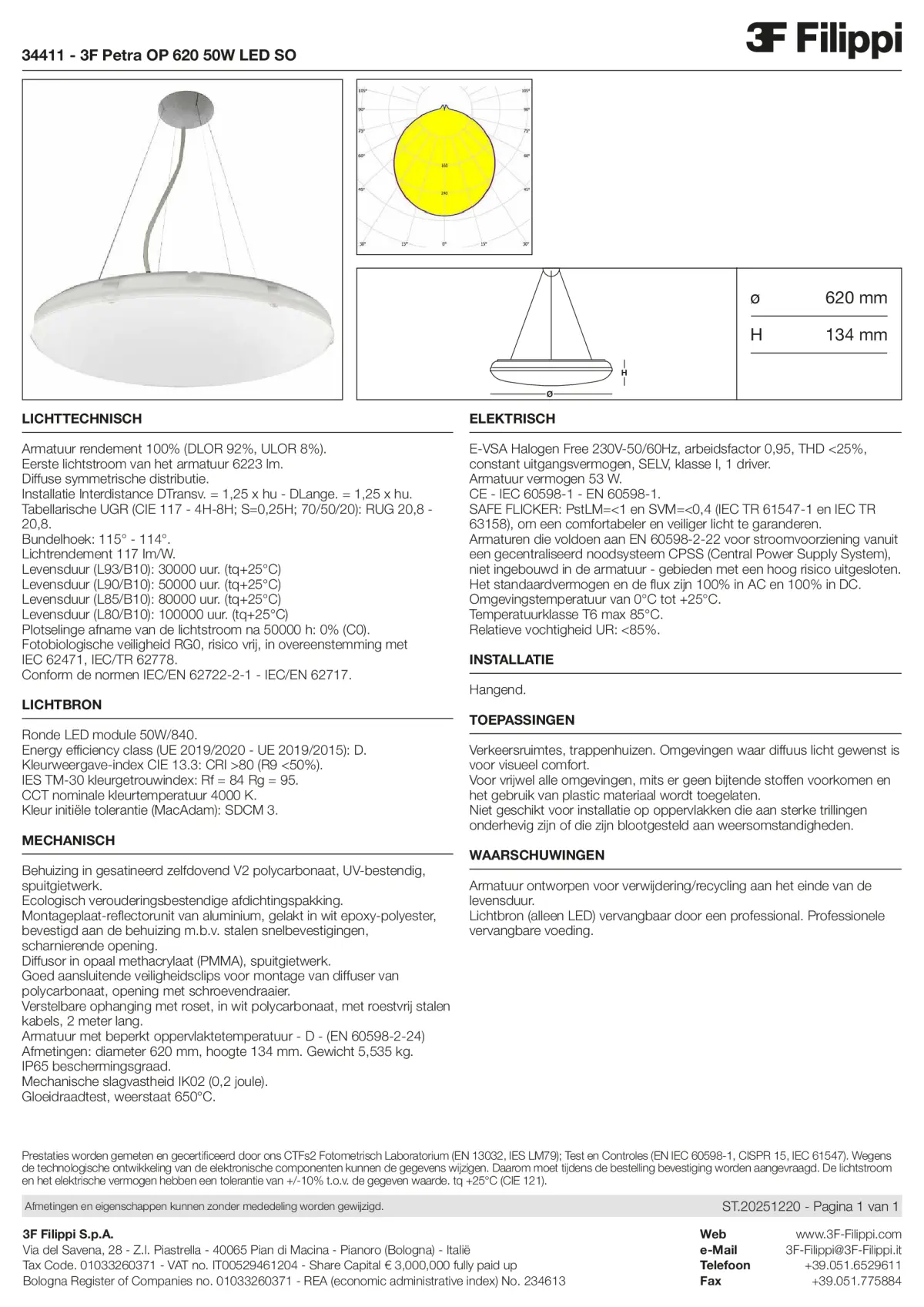 34411 - 3F Petra OP 620 50W LED SO - Datasheet - nl
