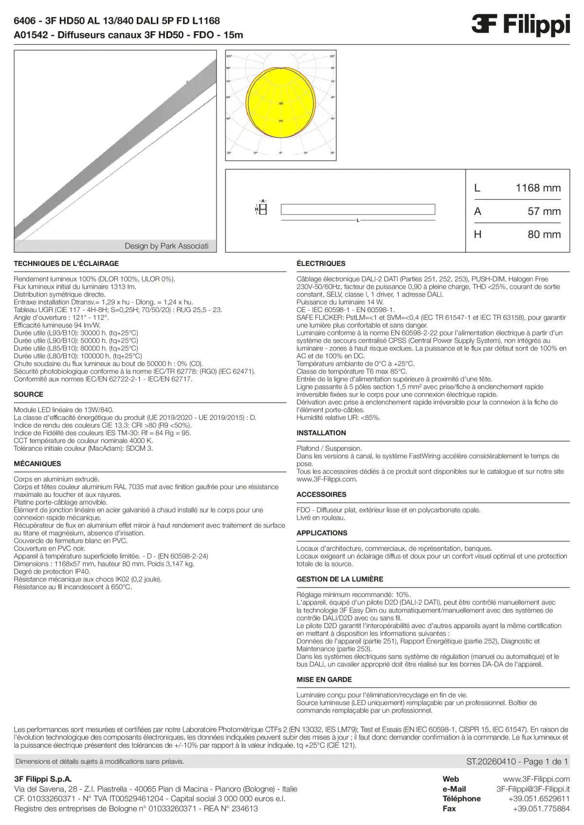 6406+A01542 - 3F HD50 AL 13-840 DALI 5P FD L1168 + FDO - Datasheet - fr