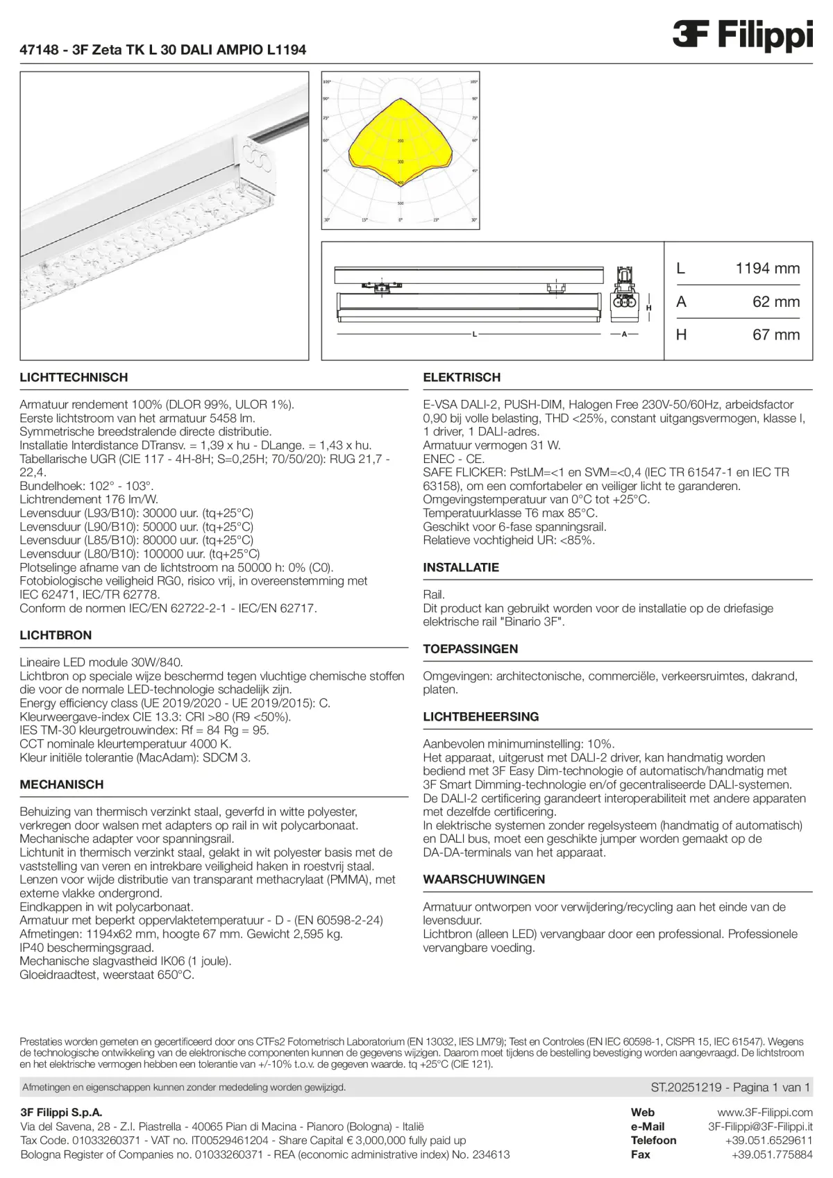 47148 - 3F Zeta TK L 30 DALI AMPIO L1194 - Datasheet - nl