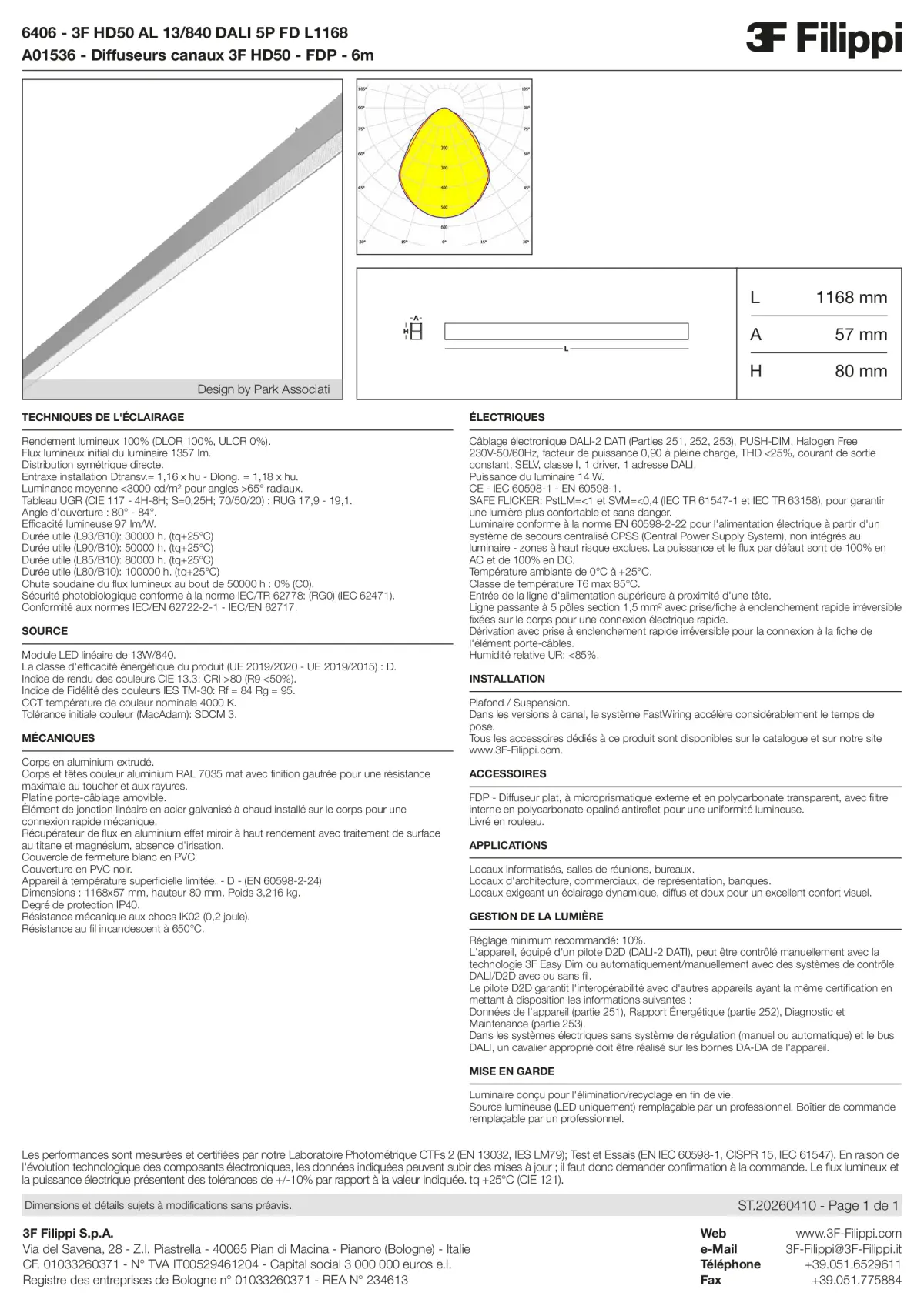 6406+A01536 - 3F HD50 AL 13-840 DALI 5P FD L1168 + FDP - Datasheet - fr