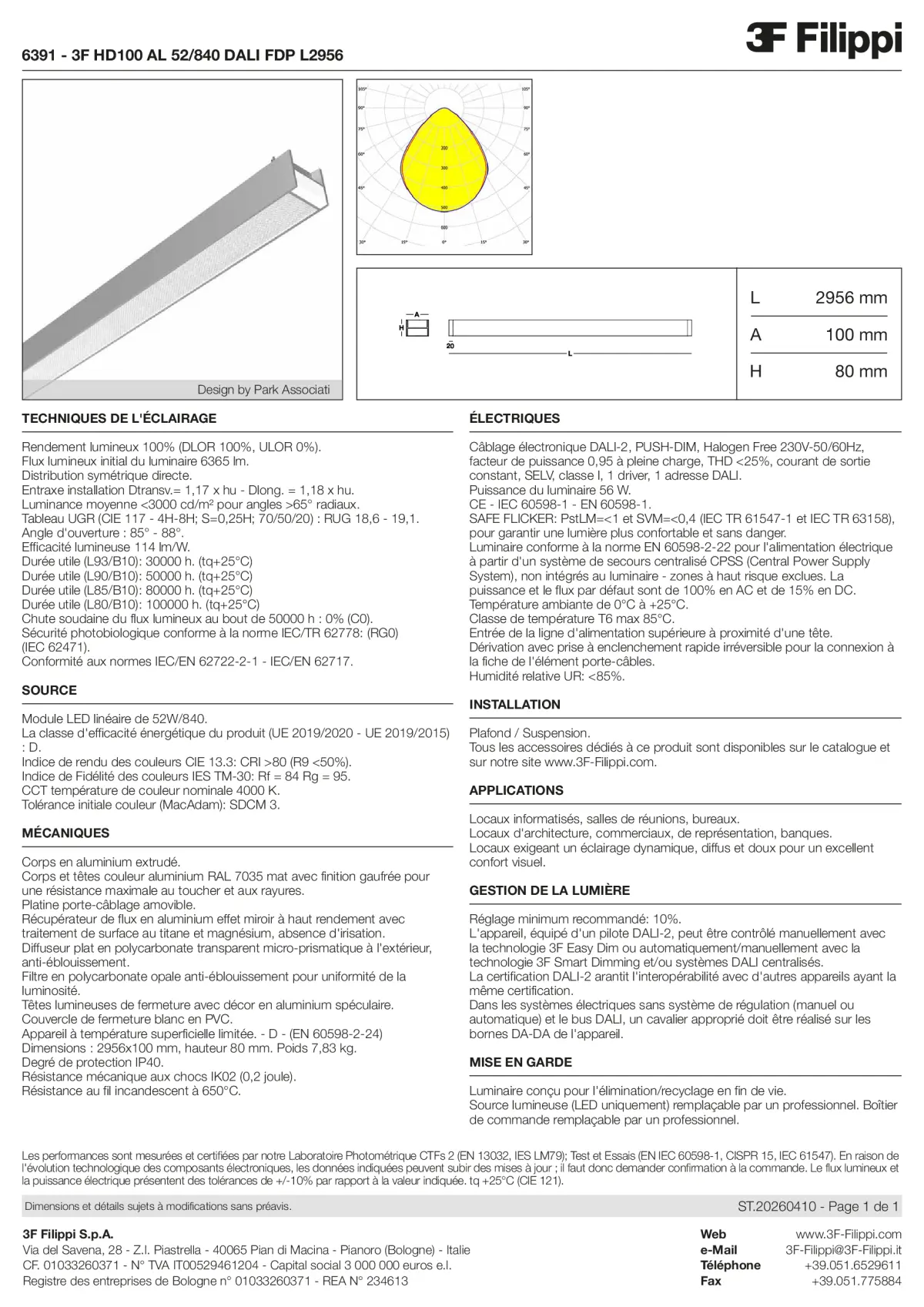 6391 - 3F HD100 AL 52-840 DALI FDP L2956 - Datasheet - fr