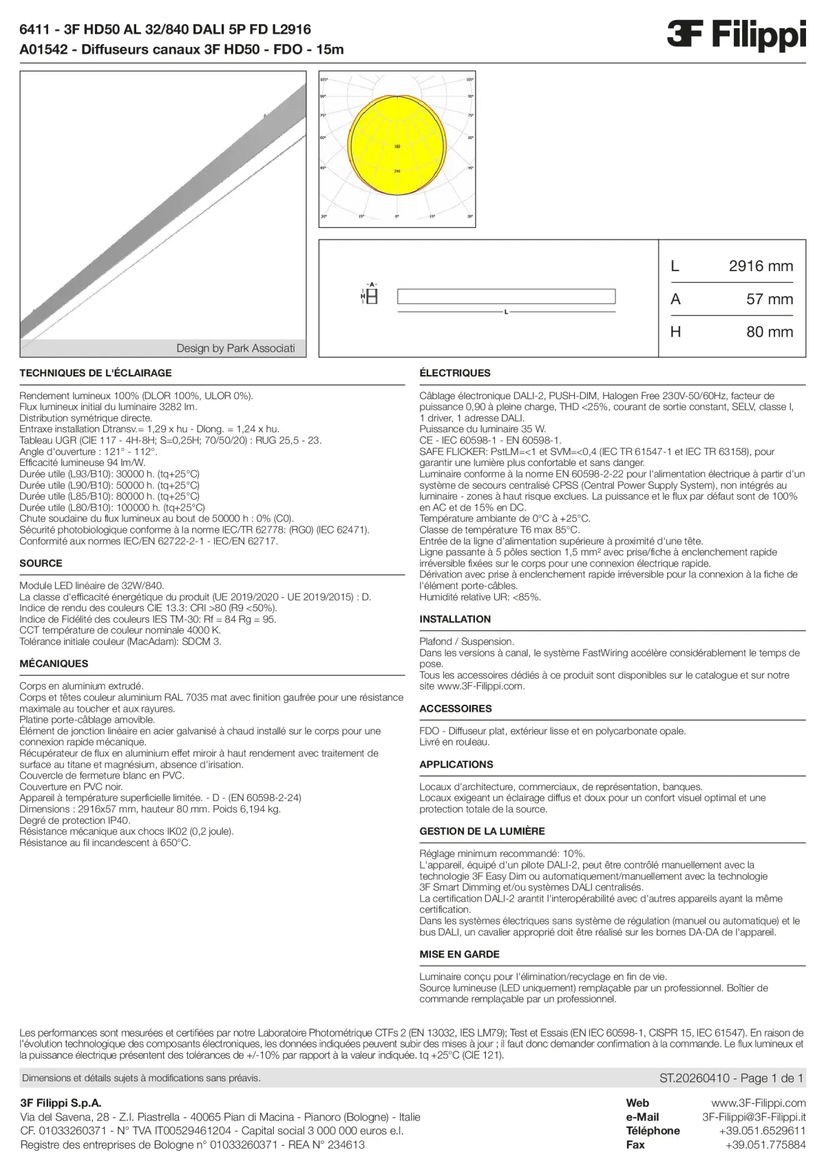 6411+A01542 - 3F HD50 AL 32-840 DALI 5P FD L2916 + FDO - Datasheet - fr