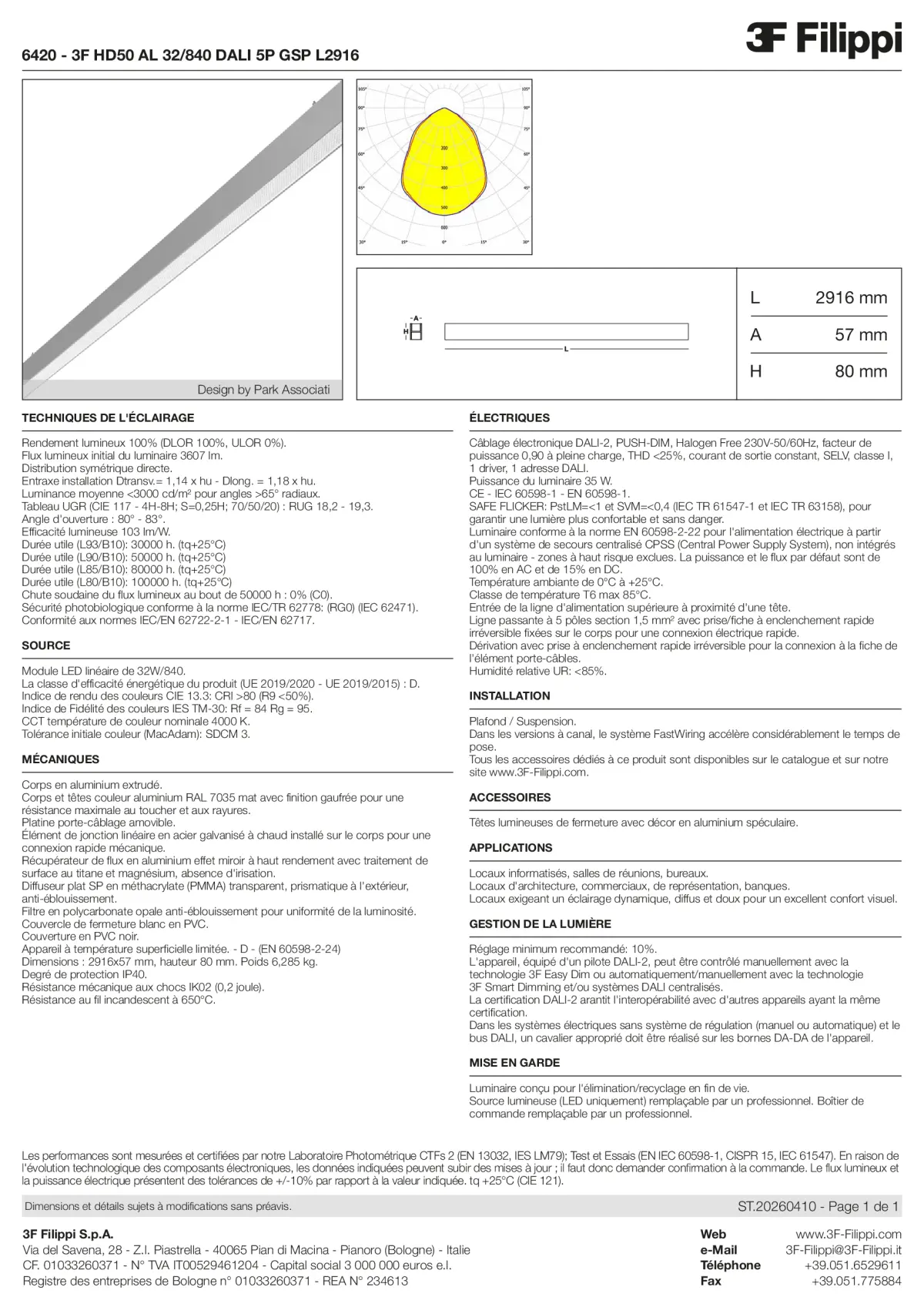 6420 - 3F HD50 AL 32-840 DALI 5P GSP L2916 - Datasheet - fr