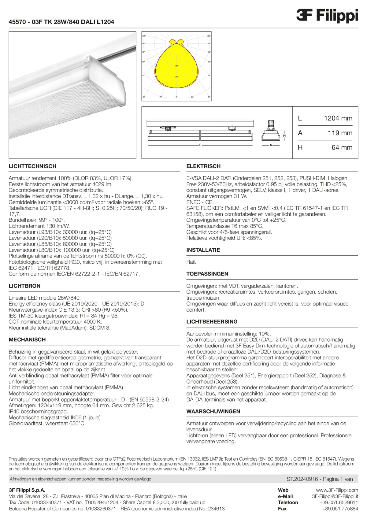 45570 - 03F TK 28W-840 DALI L1204 - Datasheet - nl