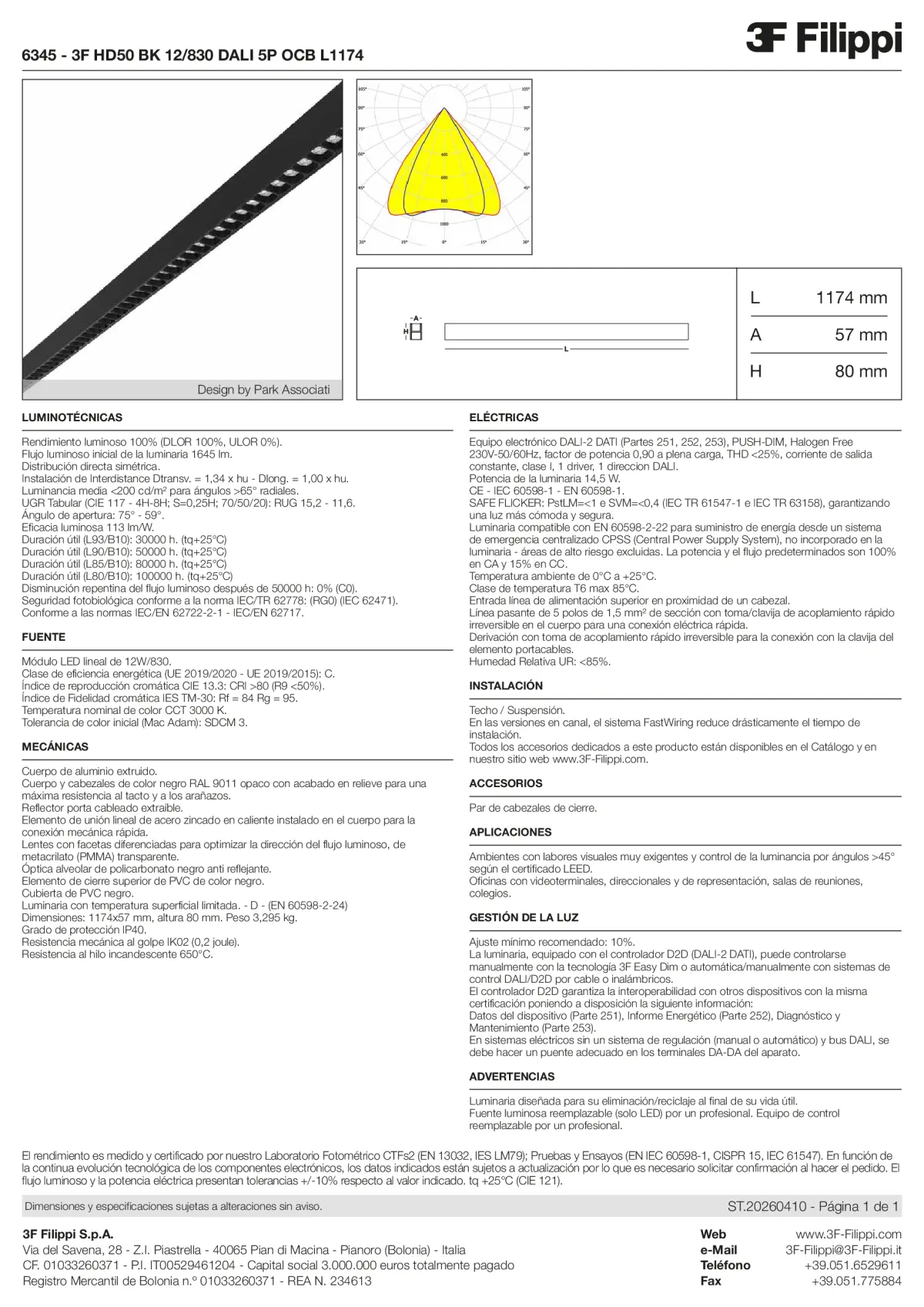 6345 - 3F HD50 BK 12-830 DALI 5P OCB L1174 - Datasheet - es