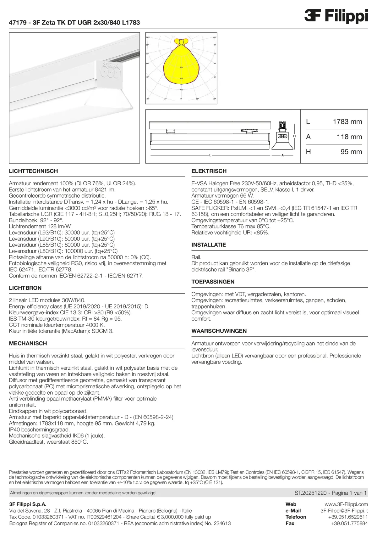 47179 - 3F Zeta TK DT UGR 2x30-840 L1783 - Datasheet - nl