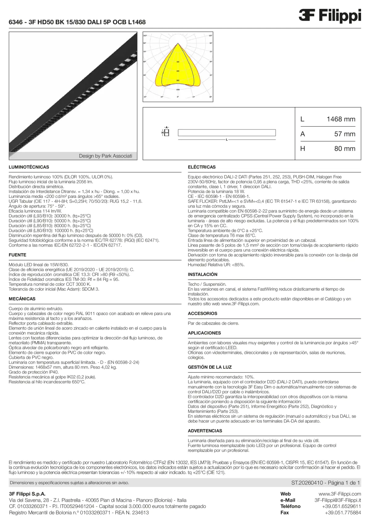 6346 - 3F HD50 BK 15-830 DALI 5P OCB L1468 - Datasheet - es