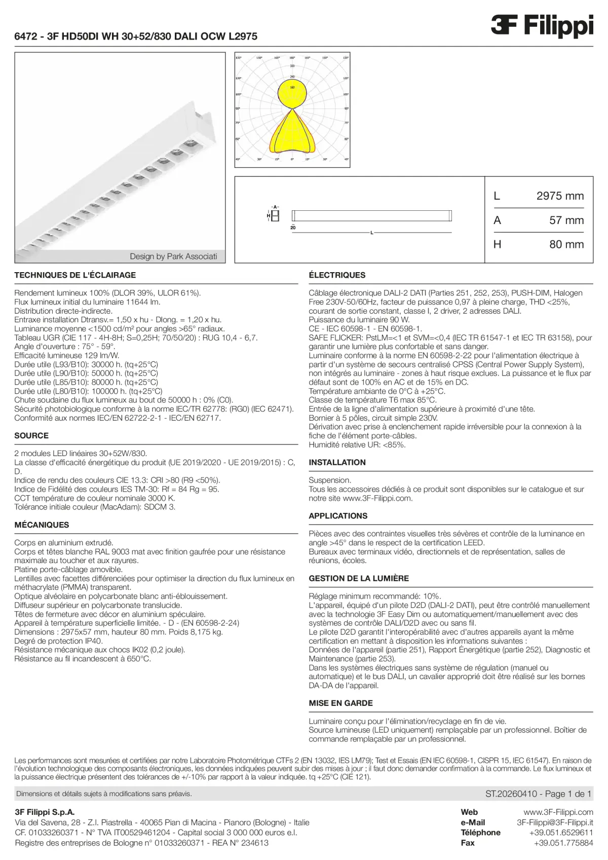 6472 - 3F HD50DI WH 30+52-830 DALI OCW L2975 - Datasheet - fr