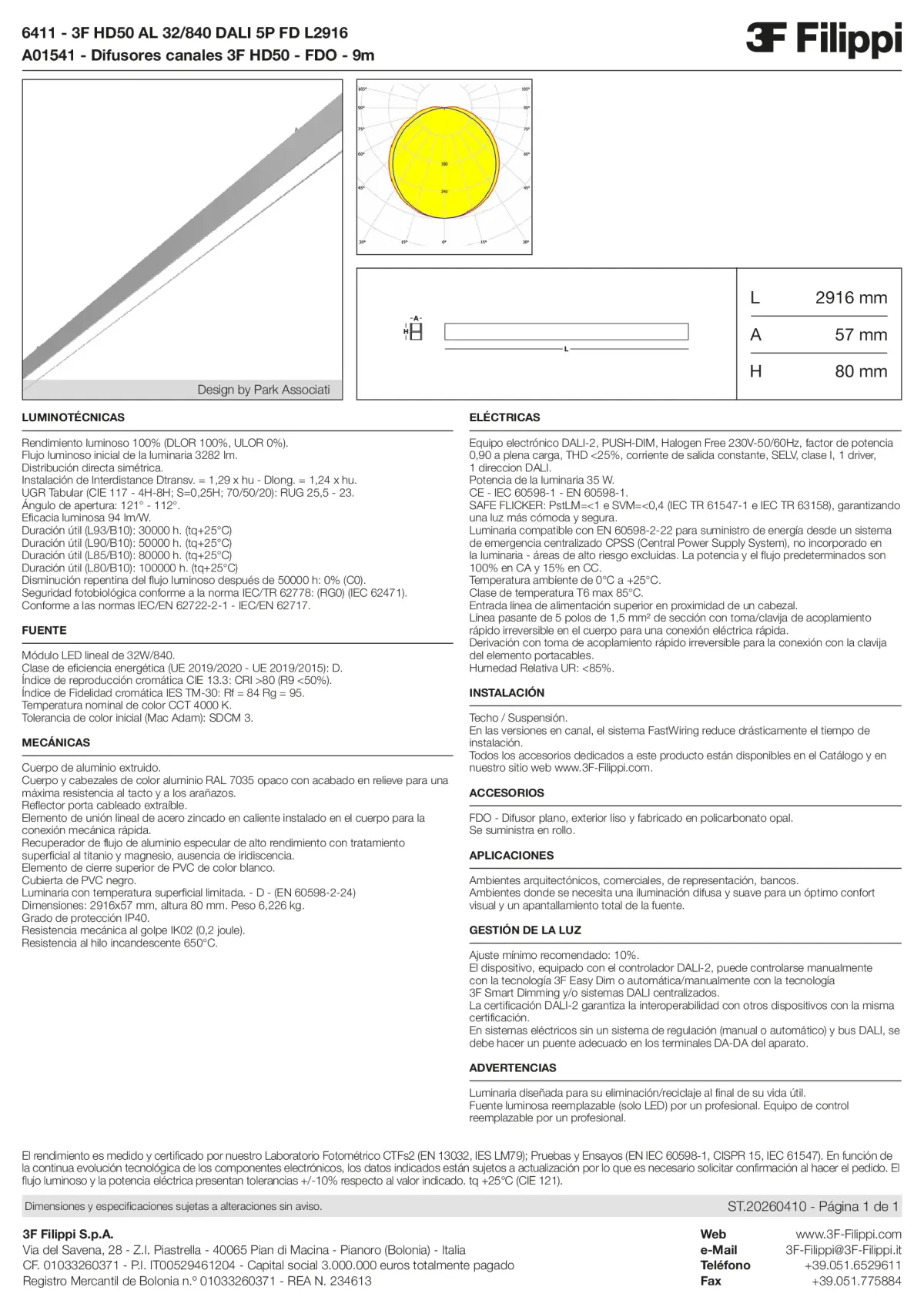 6411+A01541 - 3F HD50 AL 32-840 DALI 5P FD L2916 + FDO - Datasheet - es