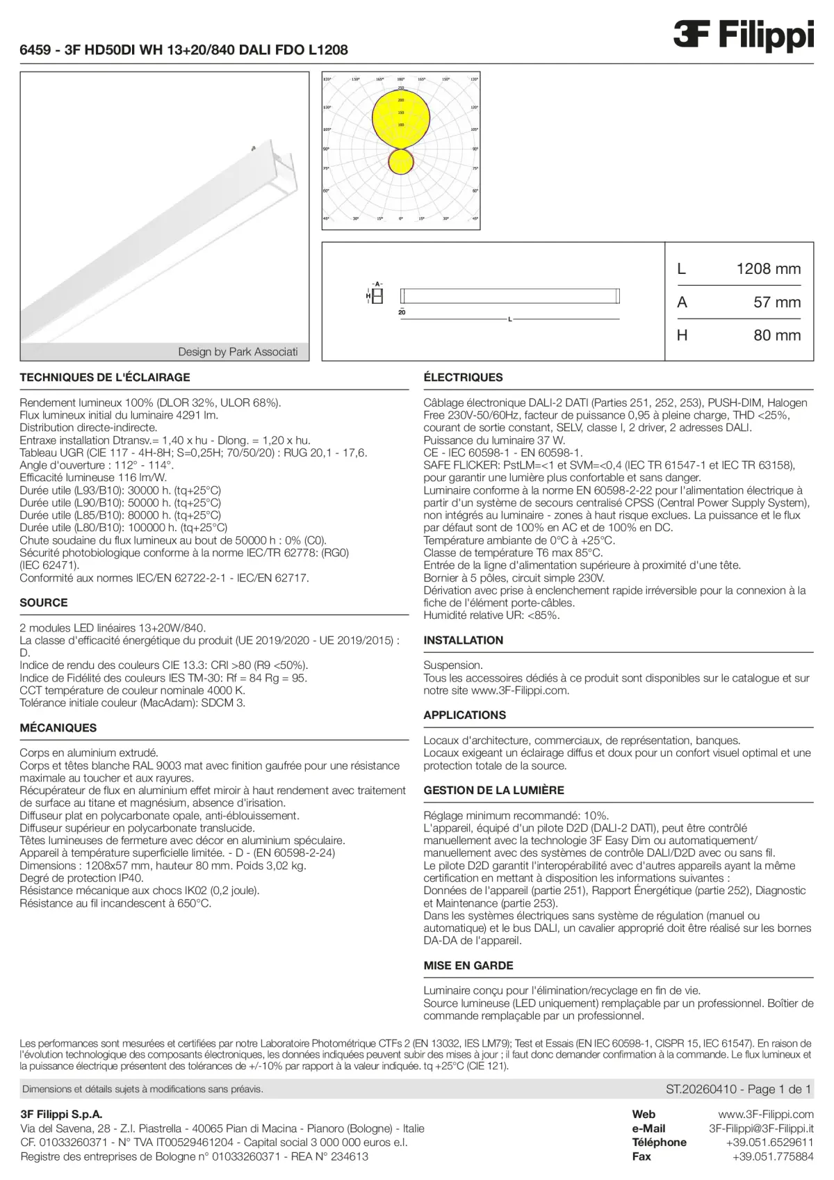 6459 - 3F HD50DI WH 13+20-840 DALI FDO L1208 - Datasheet - fr