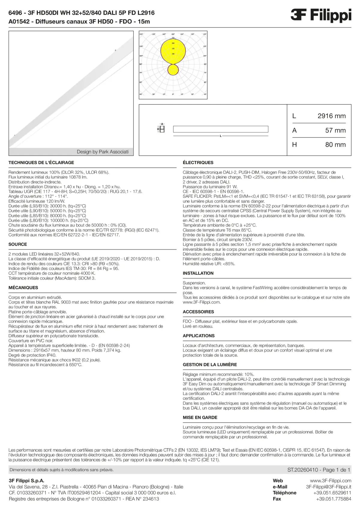 6496+A01542 - 3F HD50DI WH 32+52-840 DALI 5P FD L2916 + FDO - Datasheet - fr