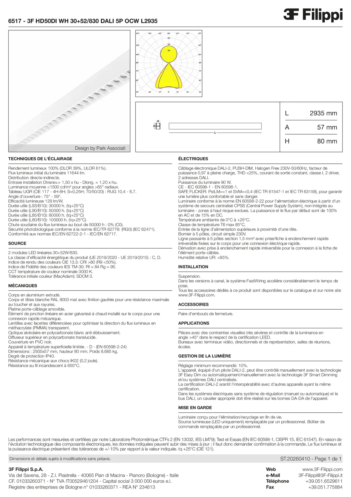 6517 - 3F HD50DI WH 30+52-830 DALI 5P OCW L2935 - Datasheet - fr