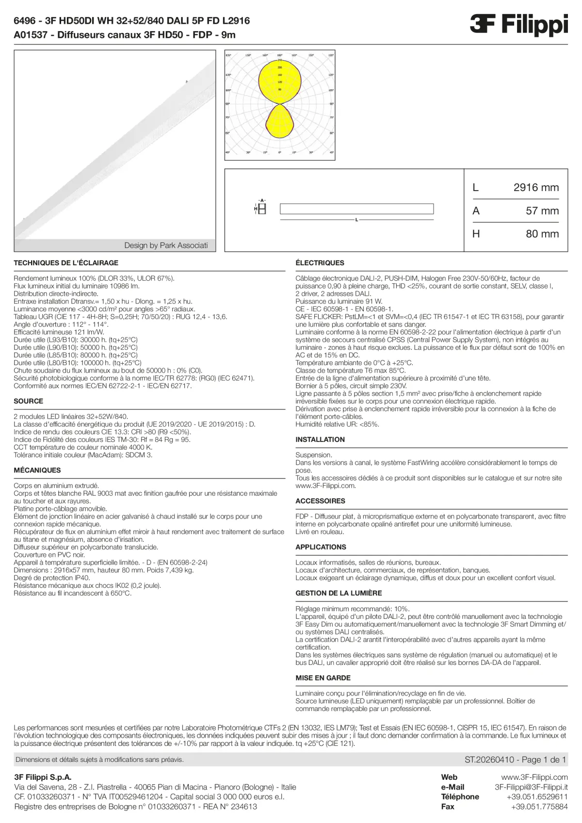 6496+A01537 - 3F HD50DI WH 32+52-840 DALI 5P FD L2916 + FDP - Datasheet - fr