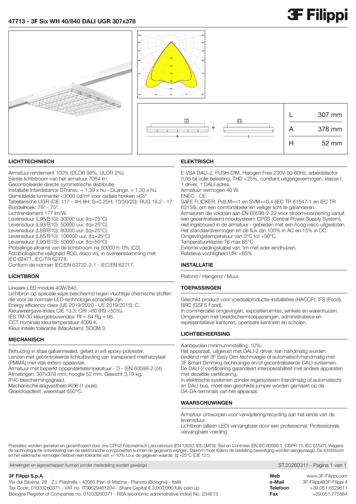 47713 - 3F Six WH 40-840 DALI UGR 307x378 - Datasheet - nl