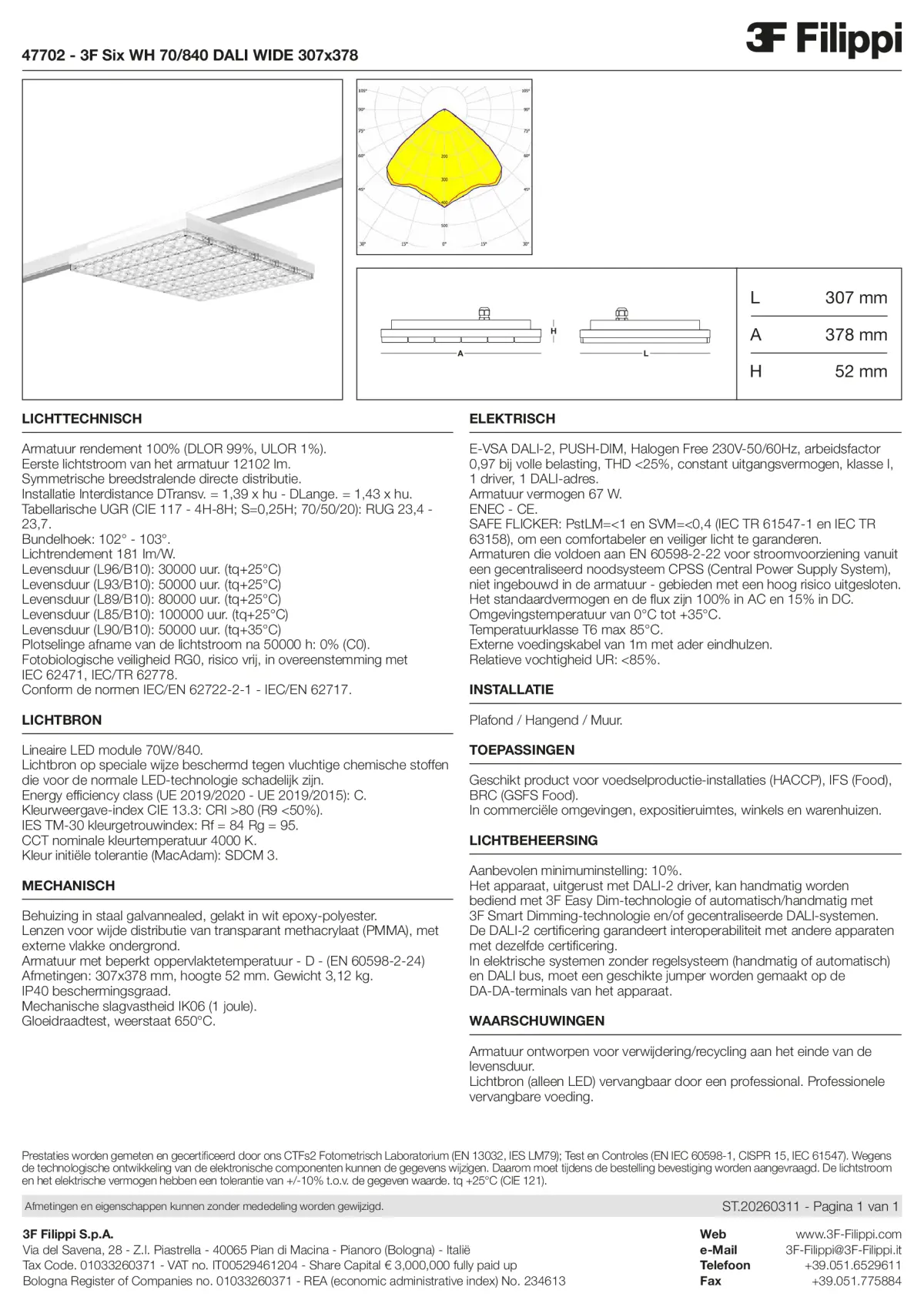 47702 - 3F Six WH 70-840 DALI WIDE 307x378 - Datasheet - nl