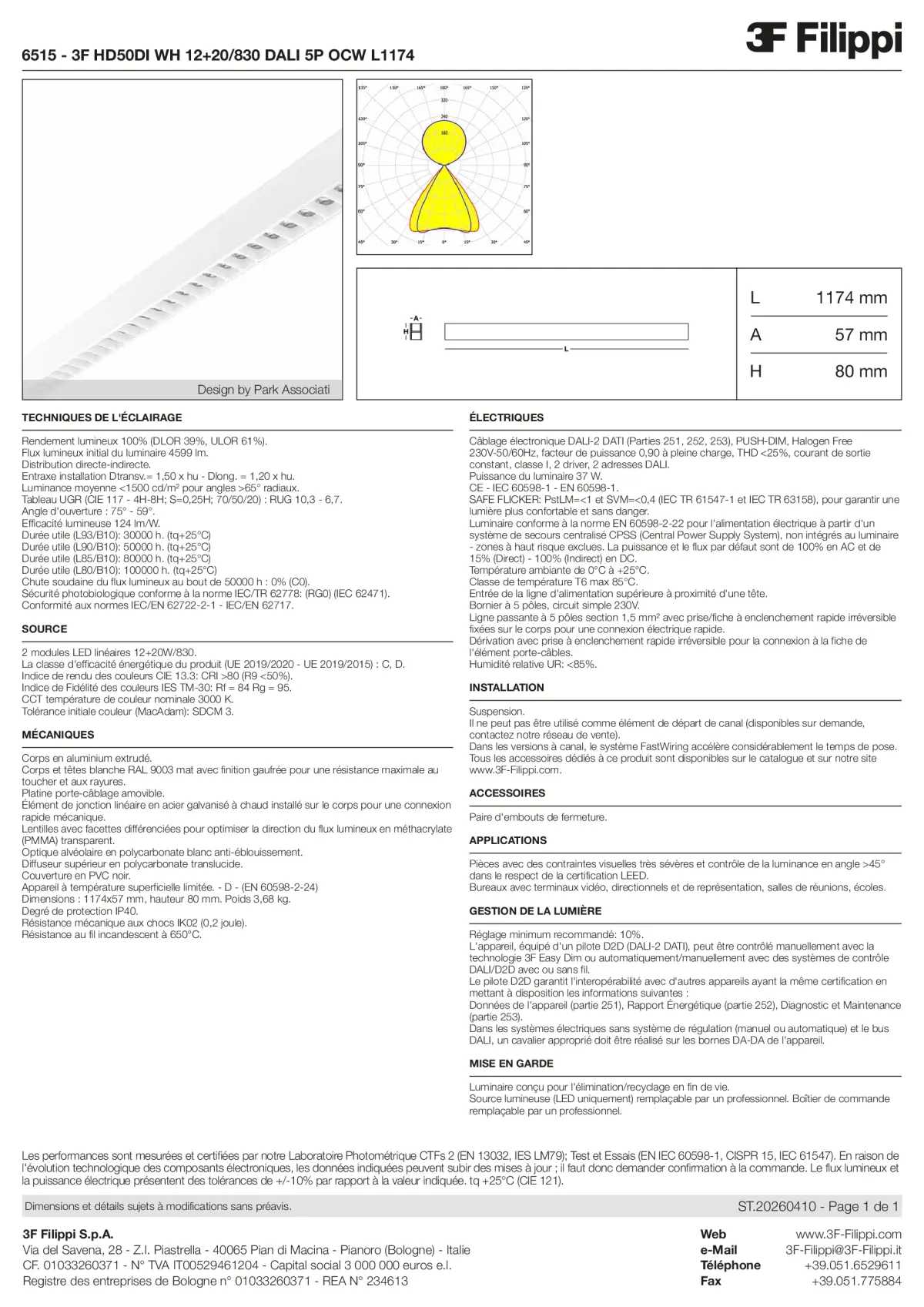 6515 - 3F HD50DI WH 12+20-830 DALI 5P OCW L1174 - Datasheet - fr