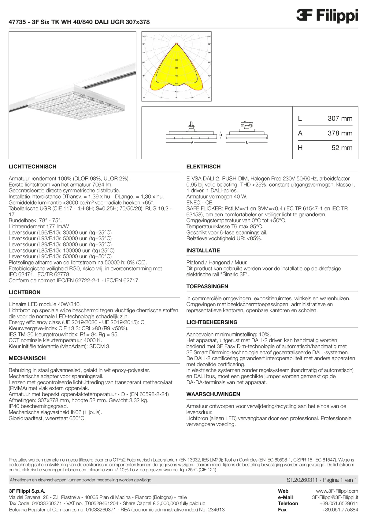 47735 - 3F Six TK WH 40-840 DALI UGR 307x378 - Datasheet - nl