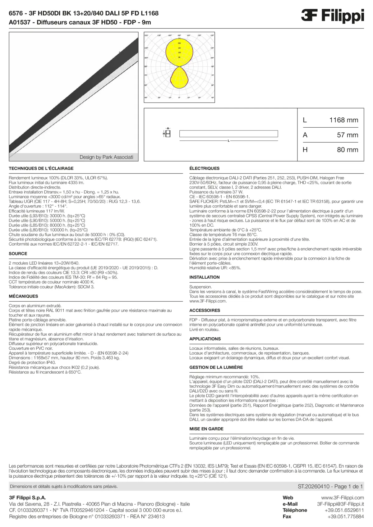 6576+A01537 - 3F HD50DI BK 13+20-840 DALI 5P FD L1168 + FDP - Datasheet - fr