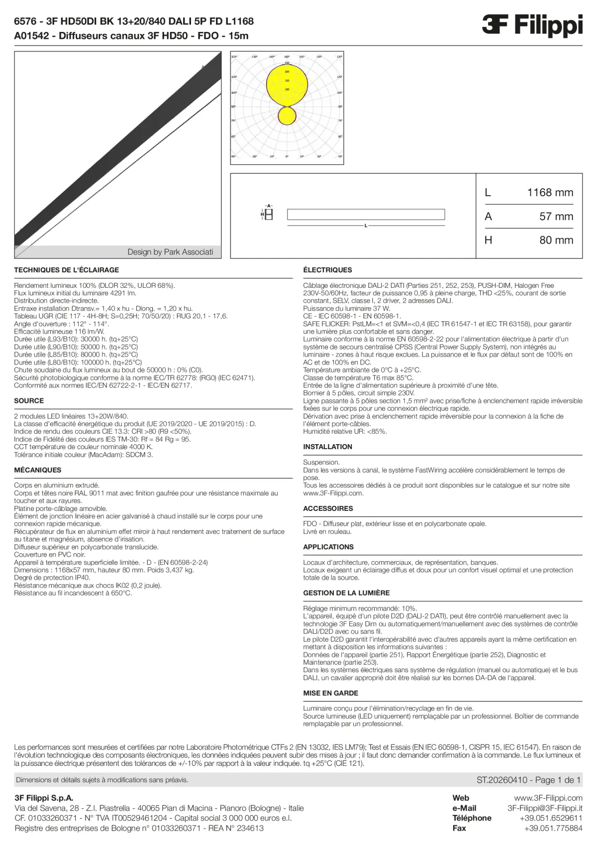 6576+A01542 - 3F HD50DI BK 13+20-840 DALI 5P FD L1168 + FDO - Datasheet - fr