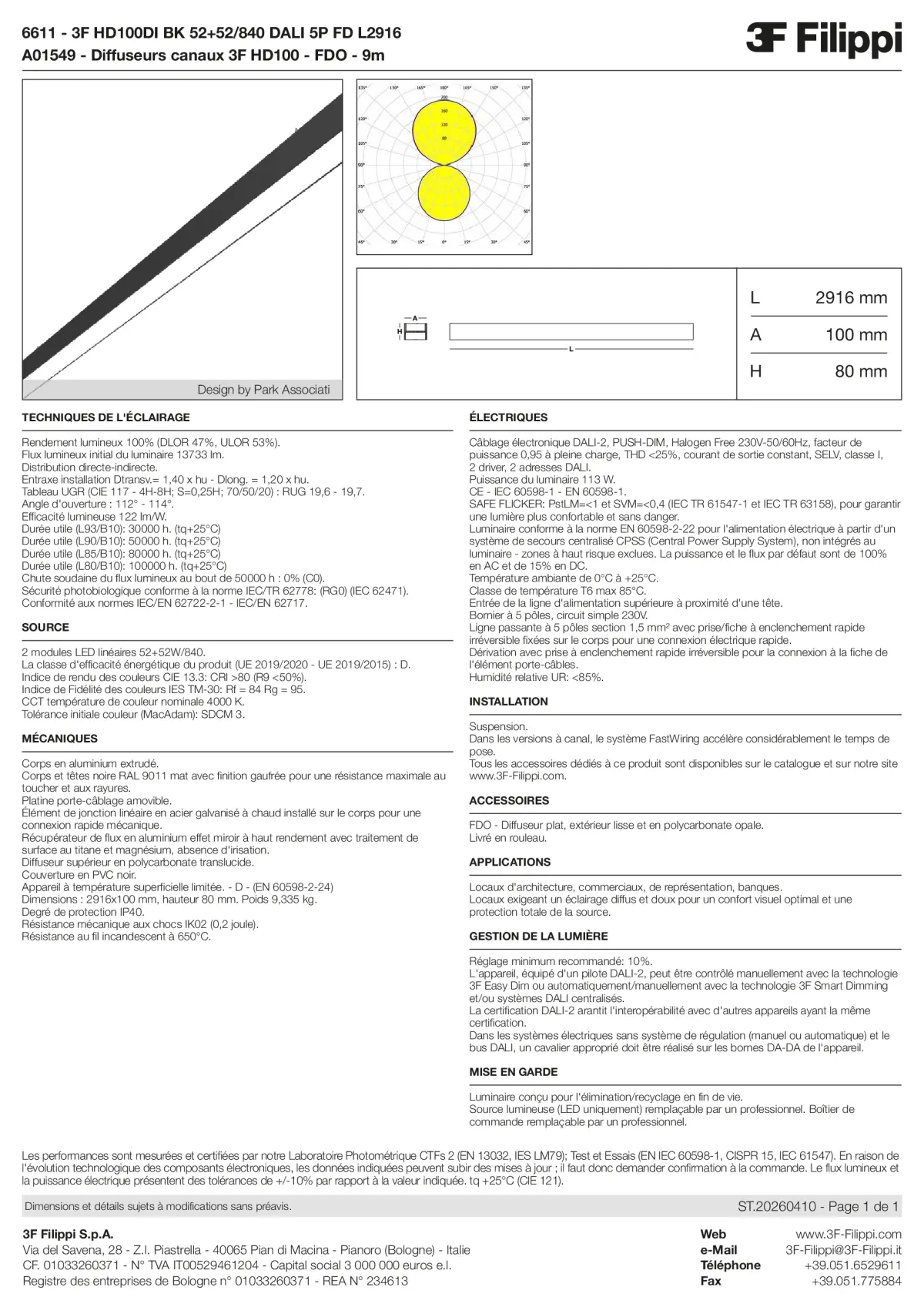 6611+A01549 - 3F HD100DI BK 52+52-840 DALI 5P FD L2916 + FDO - Datasheet - fr