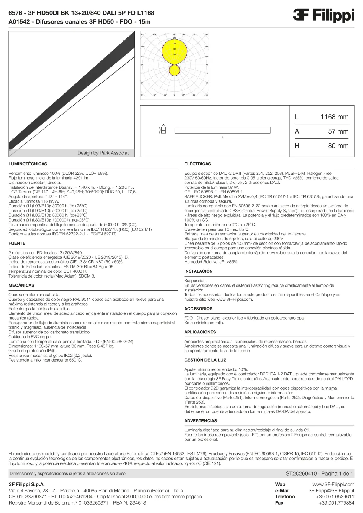 6576+A01542 - 3F HD50DI BK 13+20-840 DALI 5P FD L1168 + FDO - Datasheet - es