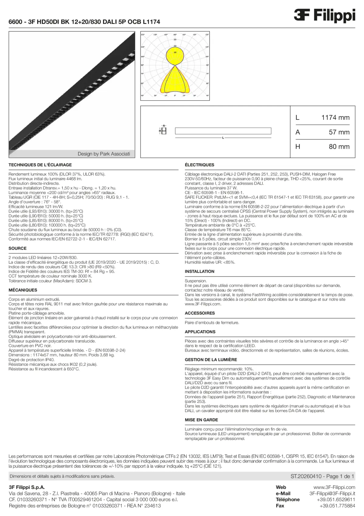 6600 - 3F HD50DI BK 12+20-830 DALI 5P OCB L1174 - Datasheet - fr