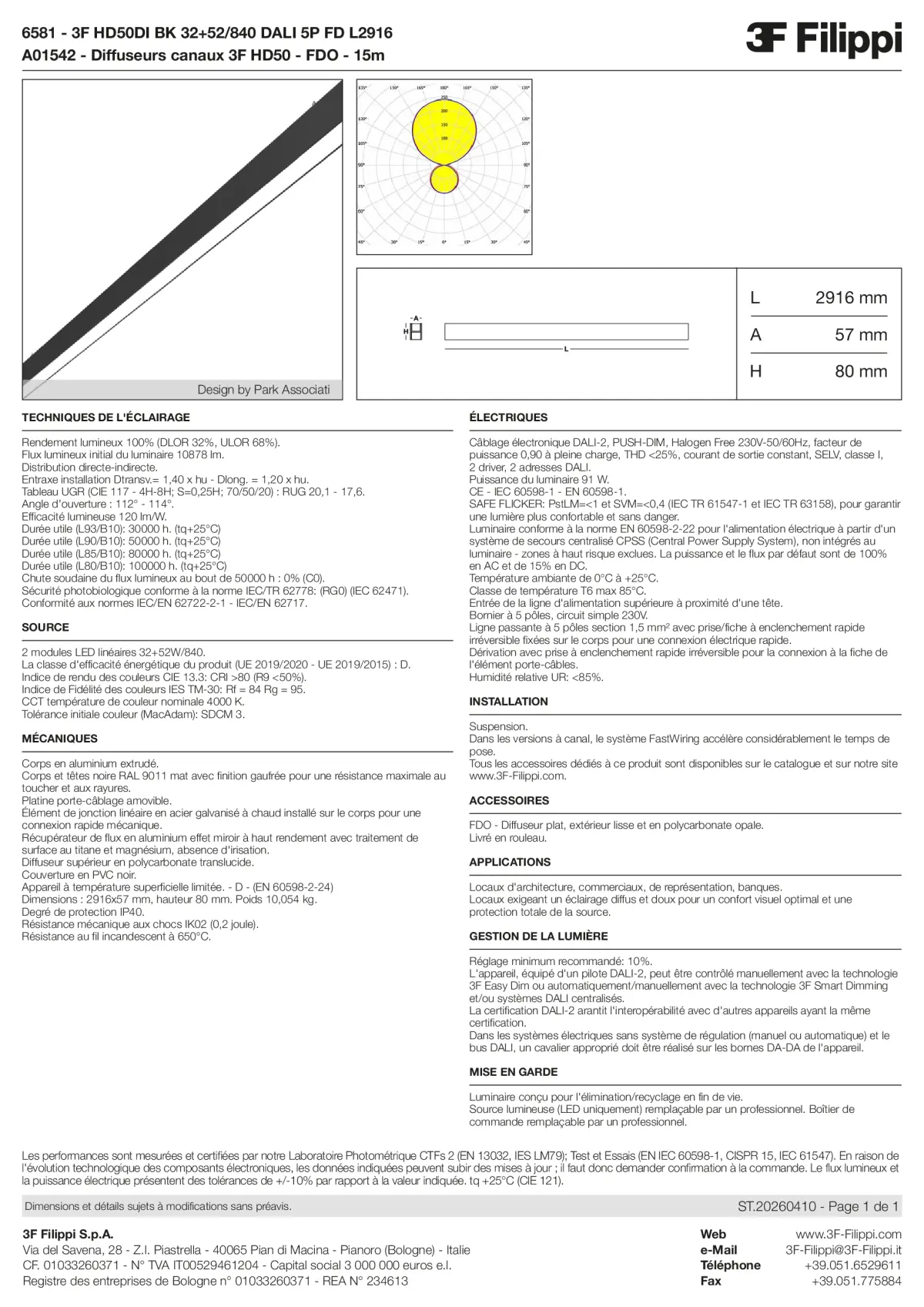 6581+A01542 - 3F HD50DI BK 32+52-840 DALI 5P FD L2916 + FDO - Datasheet - fr