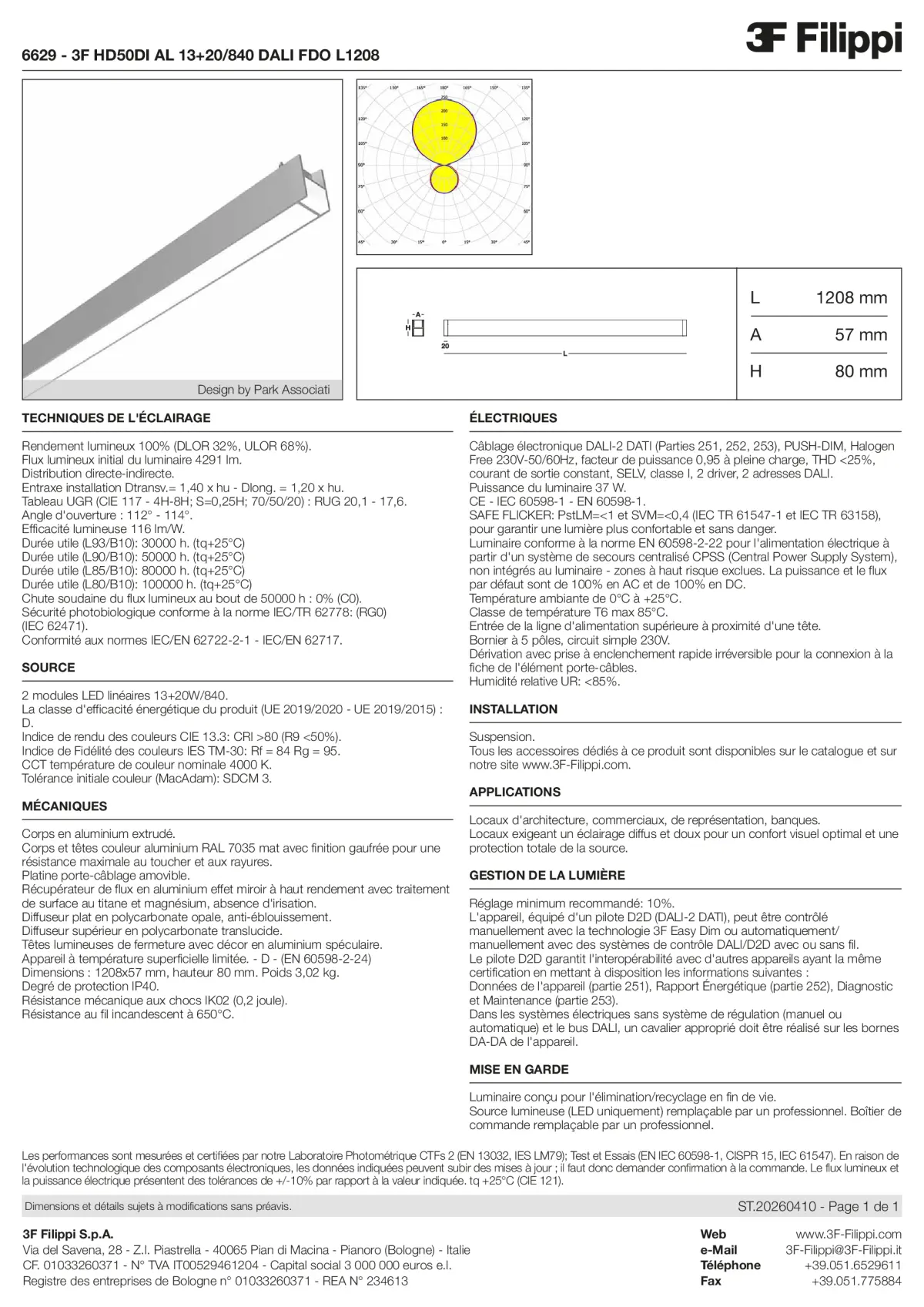 6629 - 3F HD50DI AL 13+20-840 DALI FDO L1208 - Datasheet - fr