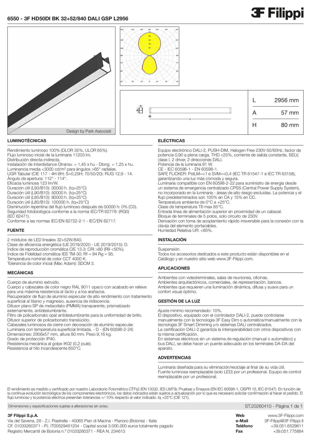 6550 - 3F HD50DI BK 32+52-840 DALI GSP L2956 - Datasheet - es