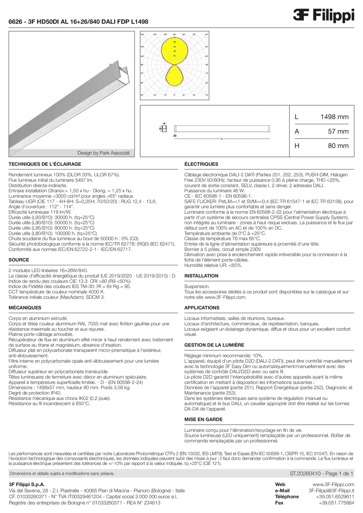 6626 - 3F HD50DI AL 16+26-840 DALI FDP L1498 - Datasheet - fr