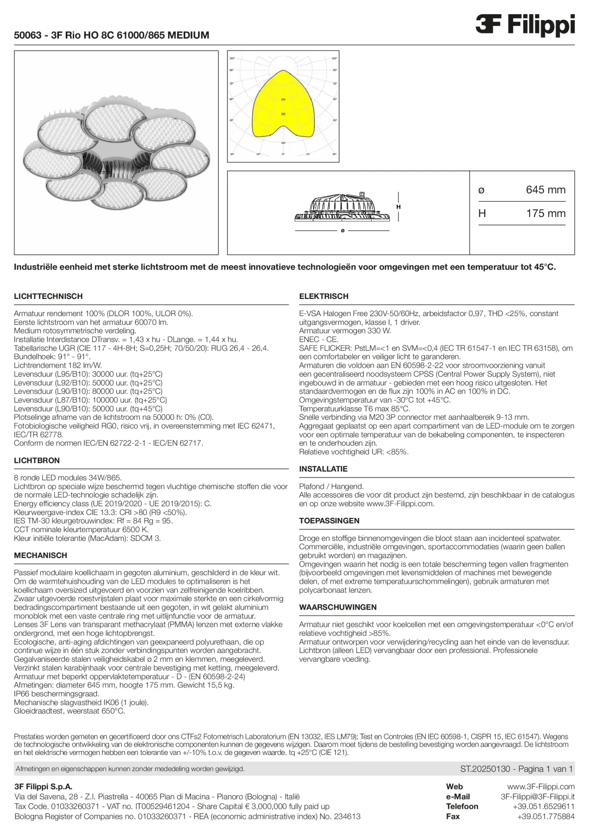 50063 - 3F Rio HO 8C 61000-865 MEDIUM - Datasheet - nl