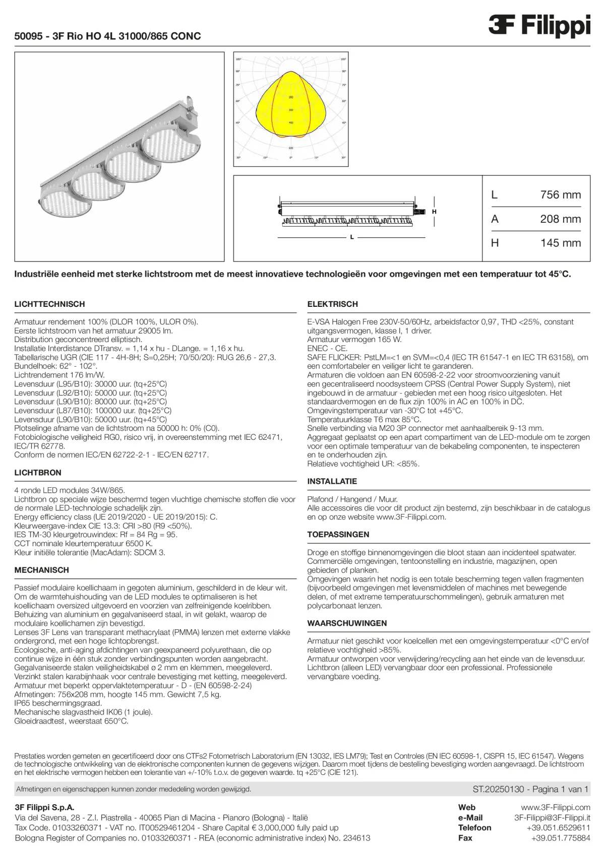 50095 - 3F Rio HO 4L 31000-865 CONC - Datasheet - nl