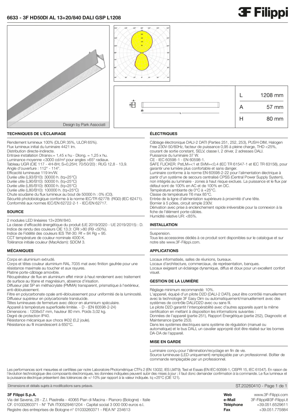 6633 - 3F HD50DI AL 13+20-840 DALI GSP L1208 - Datasheet - fr