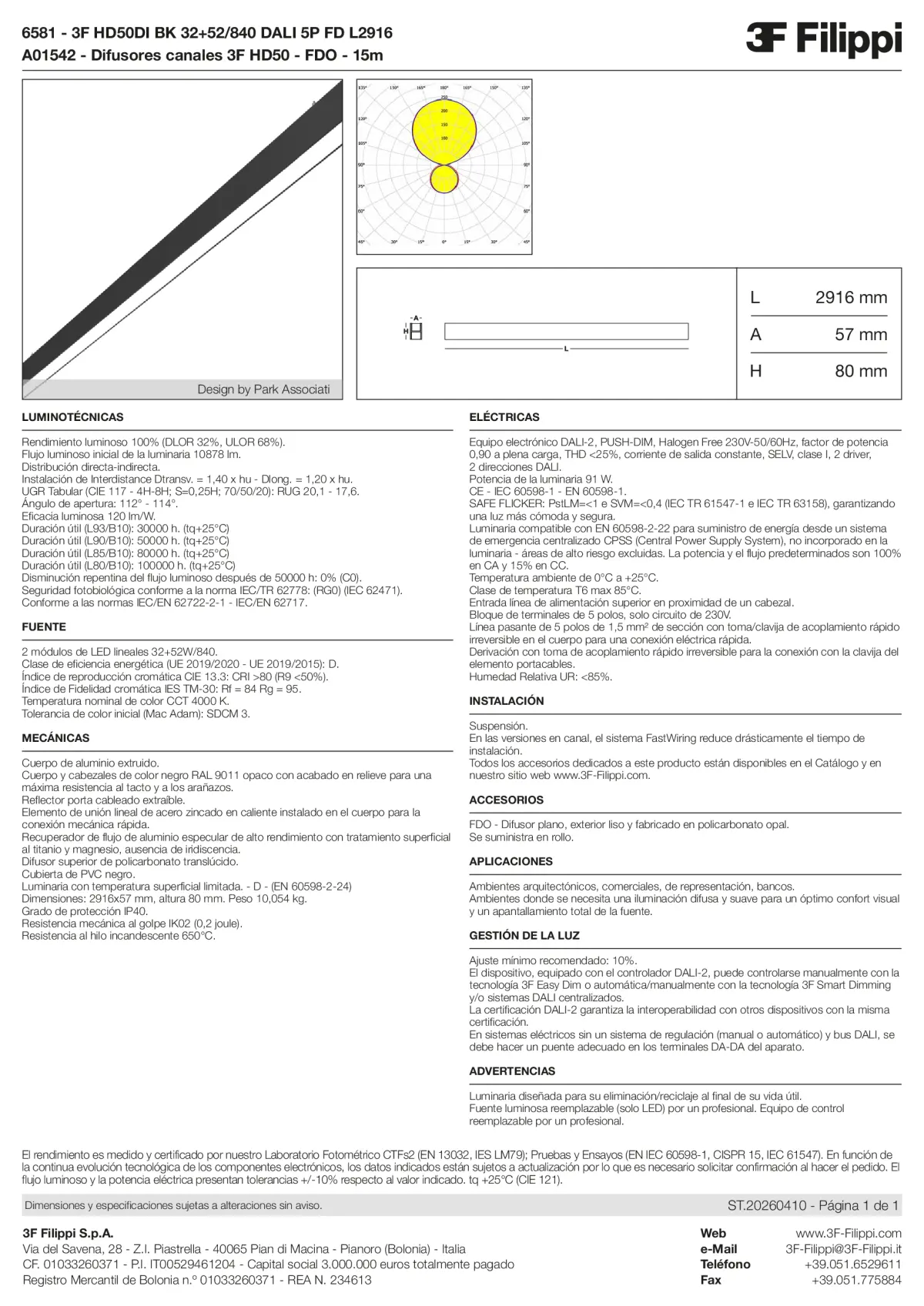 6581+A01542 - 3F HD50DI BK 32+52-840 DALI 5P FD L2916 + FDO - Datasheet - es