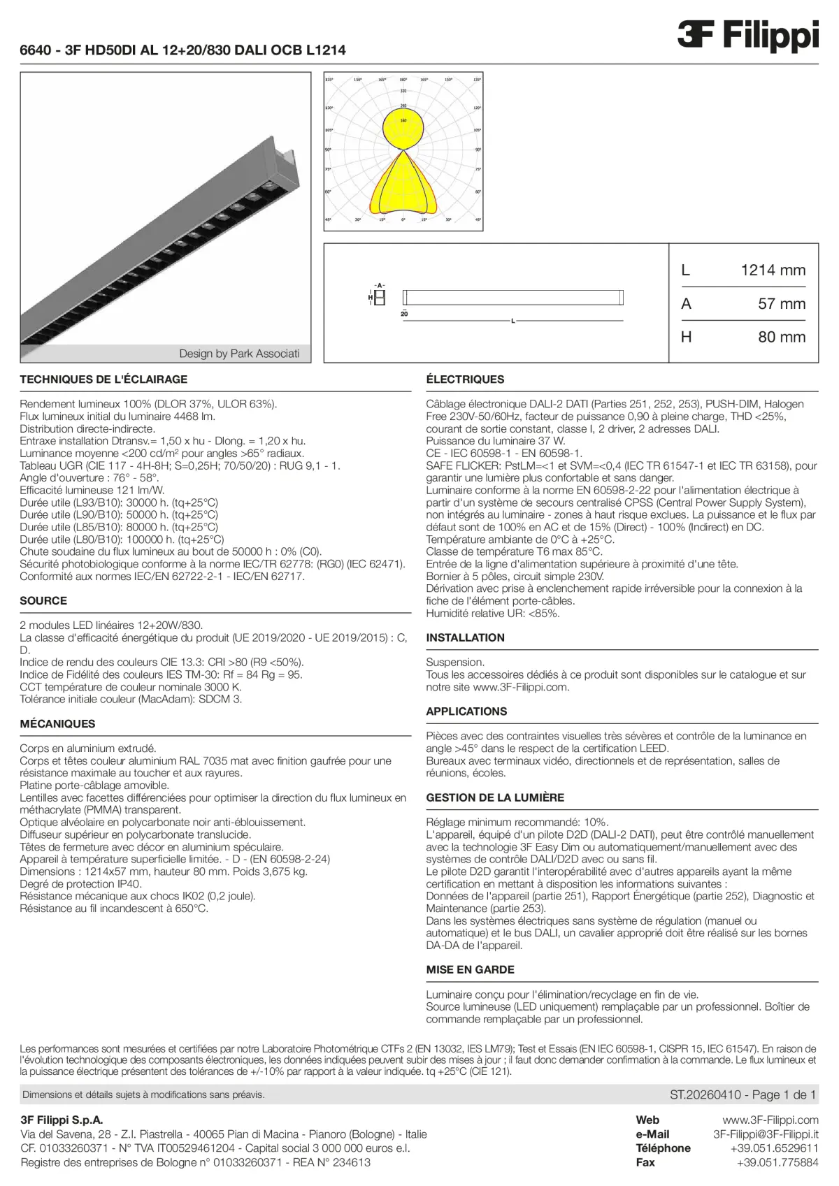 6640 - 3F HD50DI AL 12+20-830 DALI OCB L1214 - Datasheet - fr