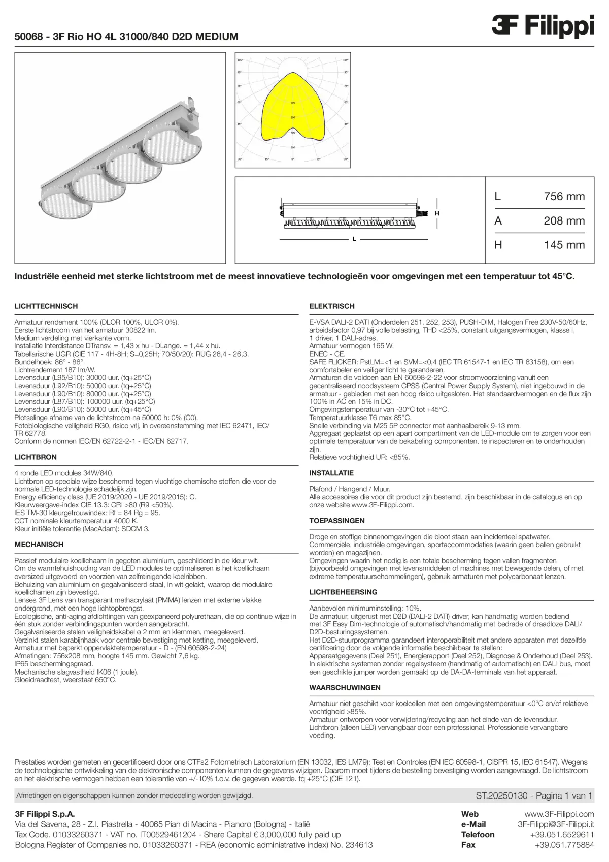 50068 - 3F Rio HO 4L 31000-840 D2D MEDIUM - Datasheet - nl