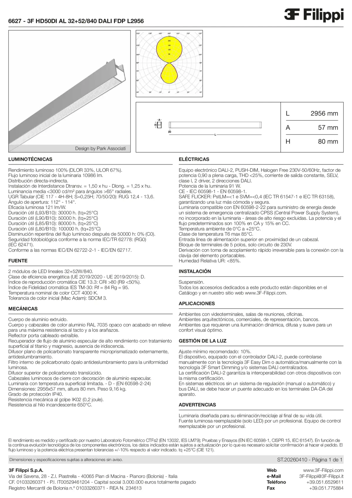 6627 - 3F HD50DI AL 32+52-840 DALI FDP L2956 - Datasheet - es