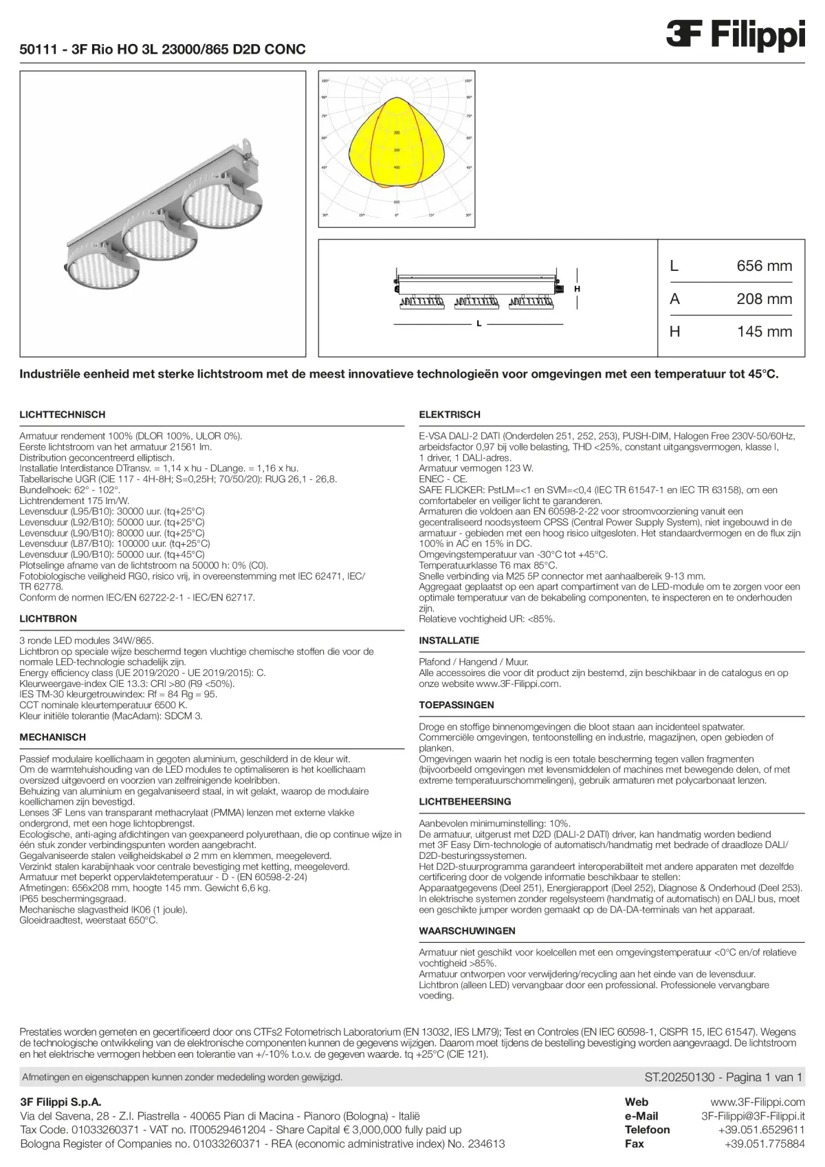 50111 - 3F Rio HO 3L 23000-865 D2D CONC - Datasheet - nl