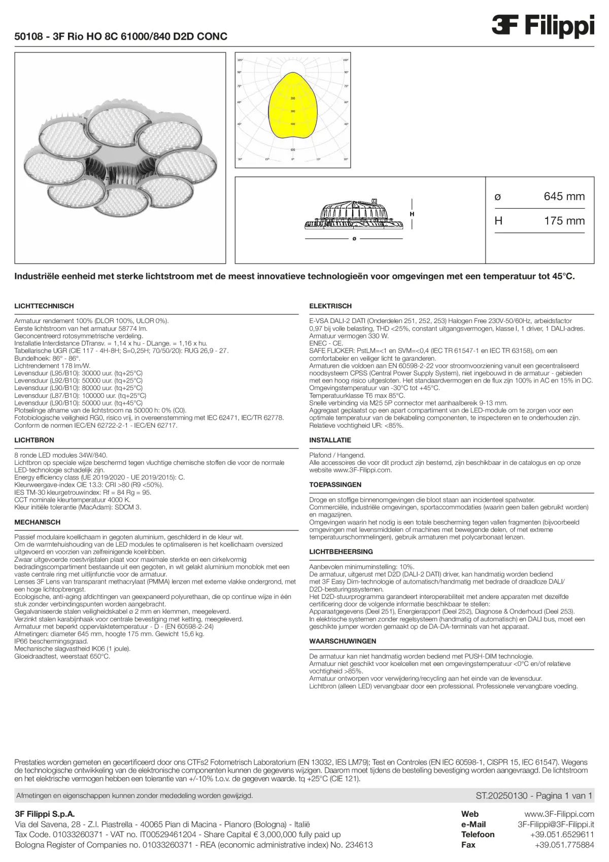 50108 - 3F Rio HO 8C 61000-840 D2D CONC - Datasheet - nl