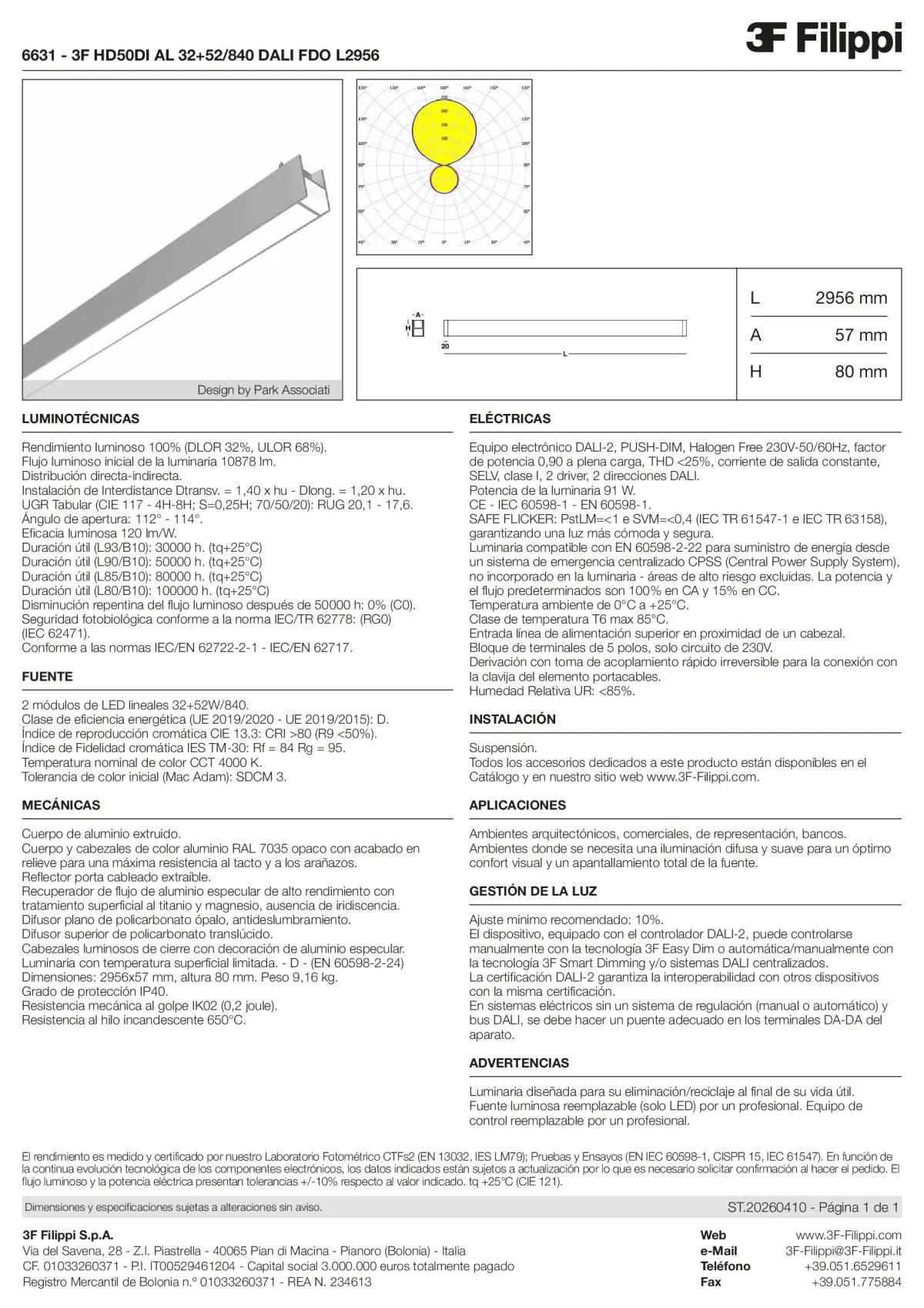 6631 - 3F HD50DI AL 32+52-840 DALI FDO L2956 - Datasheet - es