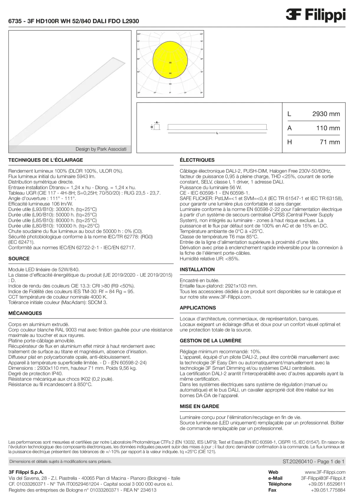 6735 - 3F HD100R WH 52-840 DALI FDO L2930 - Datasheet - fr