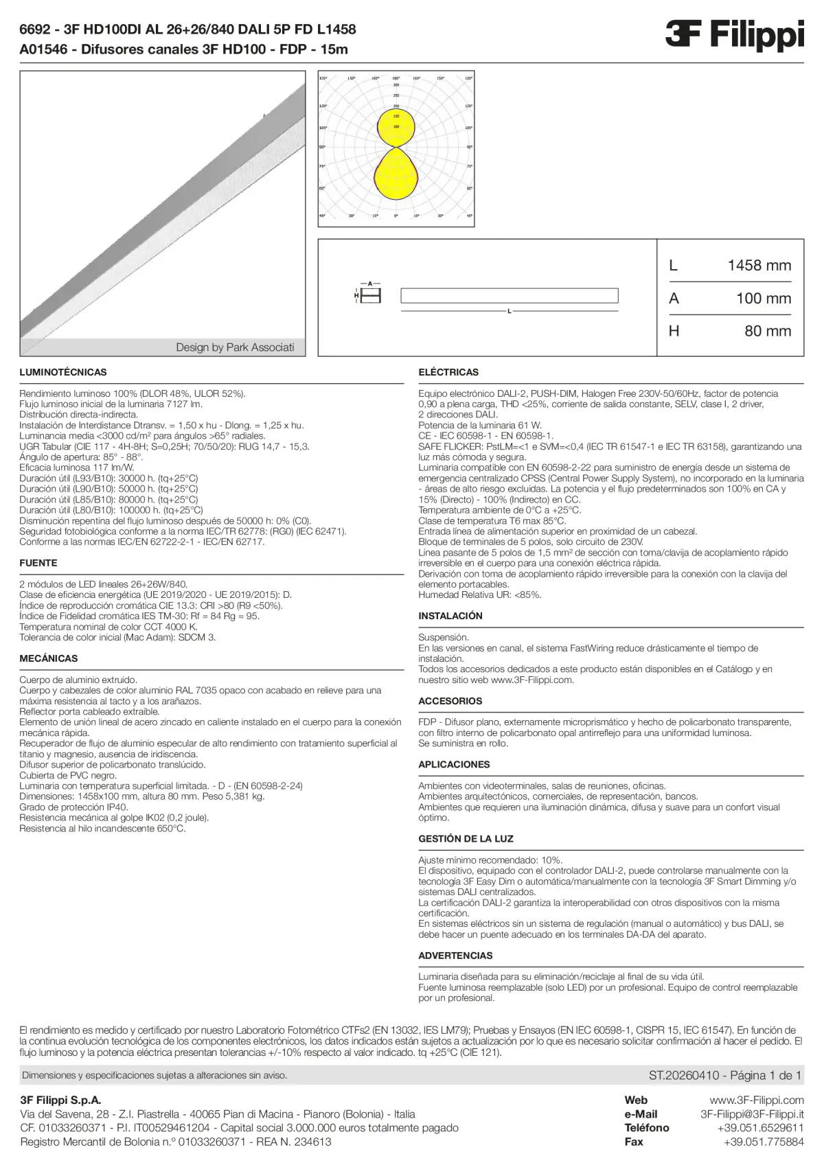6692+A01546 - 3F HD100DI AL 26+26-840 DALI 5P FD L1458 + FDP - Datasheet - es