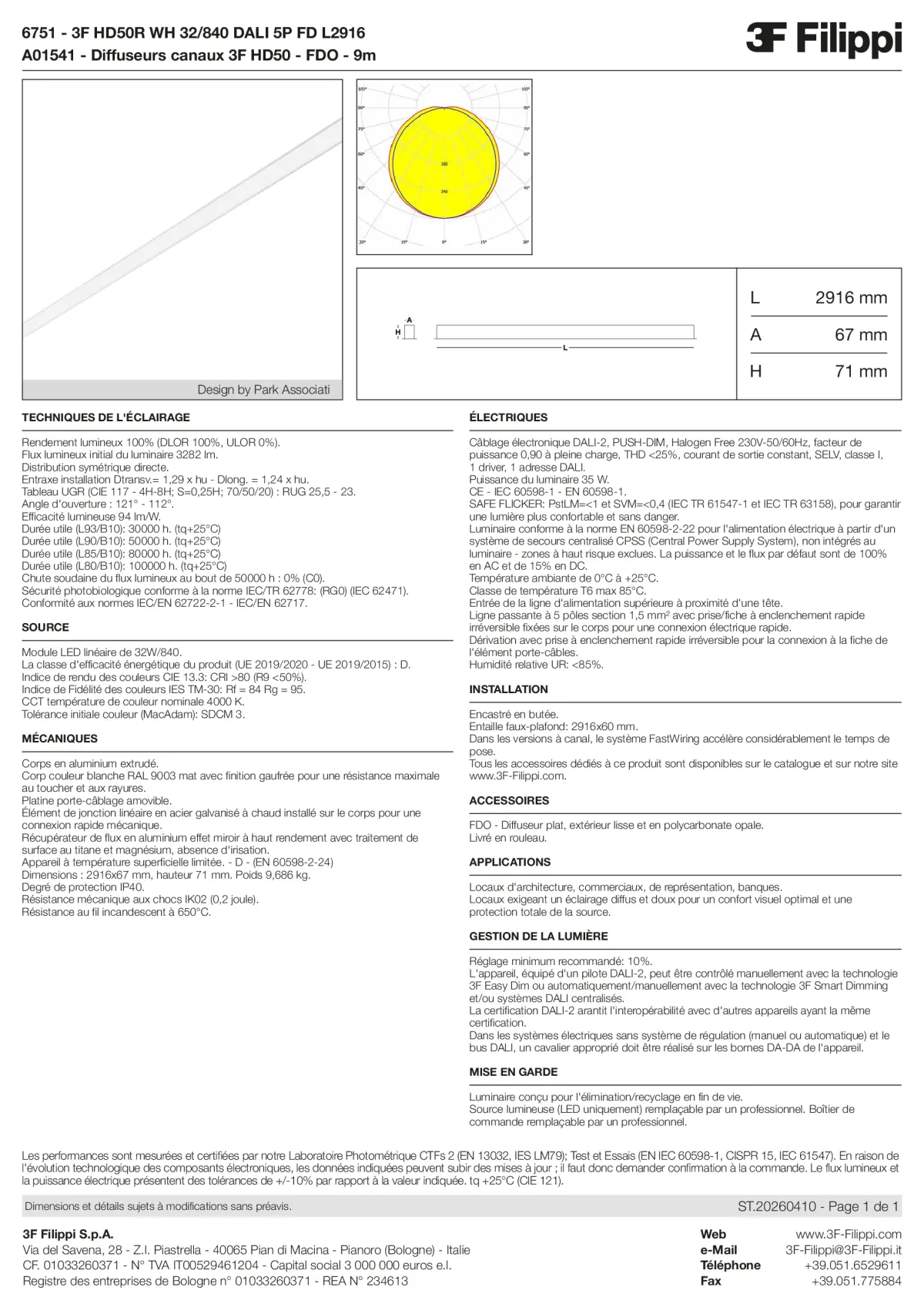 6751+A01541 - 3F HD50R WH 32-840 DALI 5P FD L2916 + FDO - Datasheet - fr