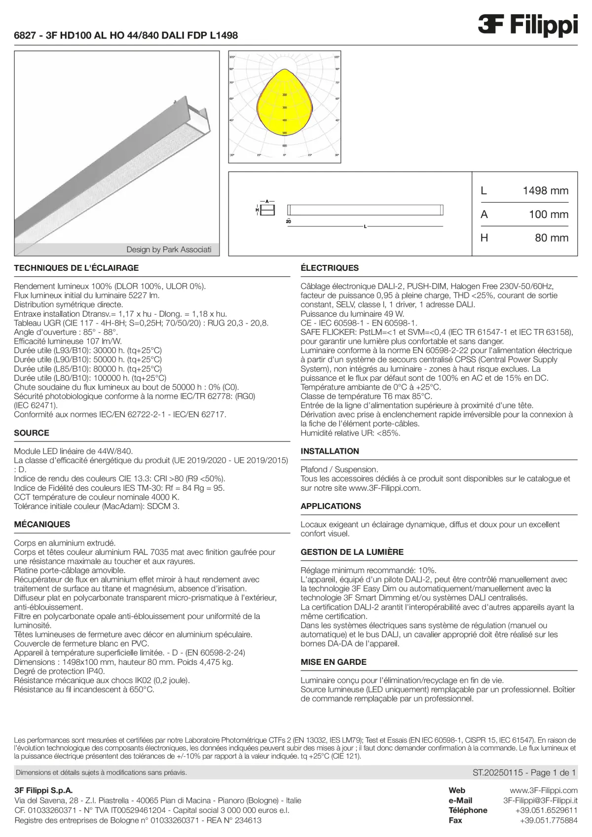 6827 - 3F HD100 AL HO 44-840 DALI FDP L1498 - Datasheet - fr