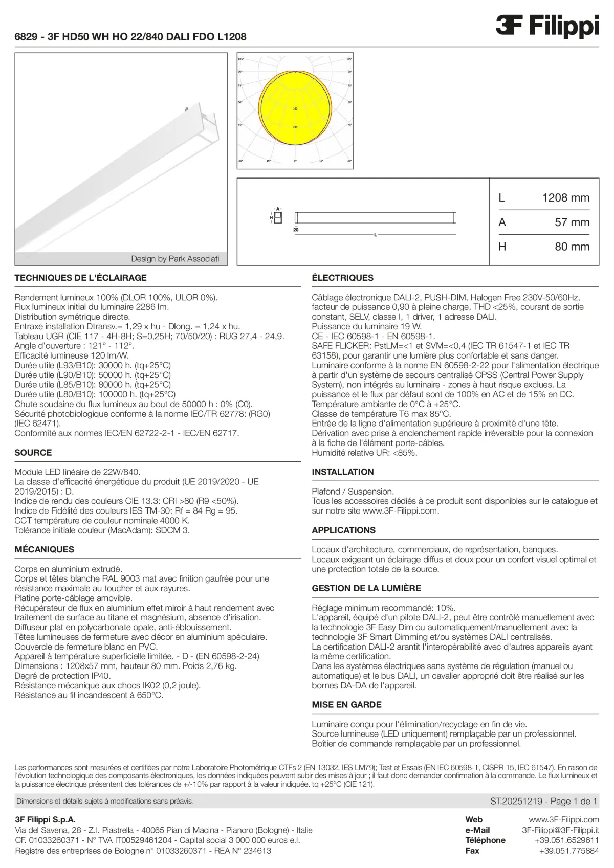 6829 - 3F HD50 WH HO 22-840 DALI FDO L1208 - Datasheet - fr