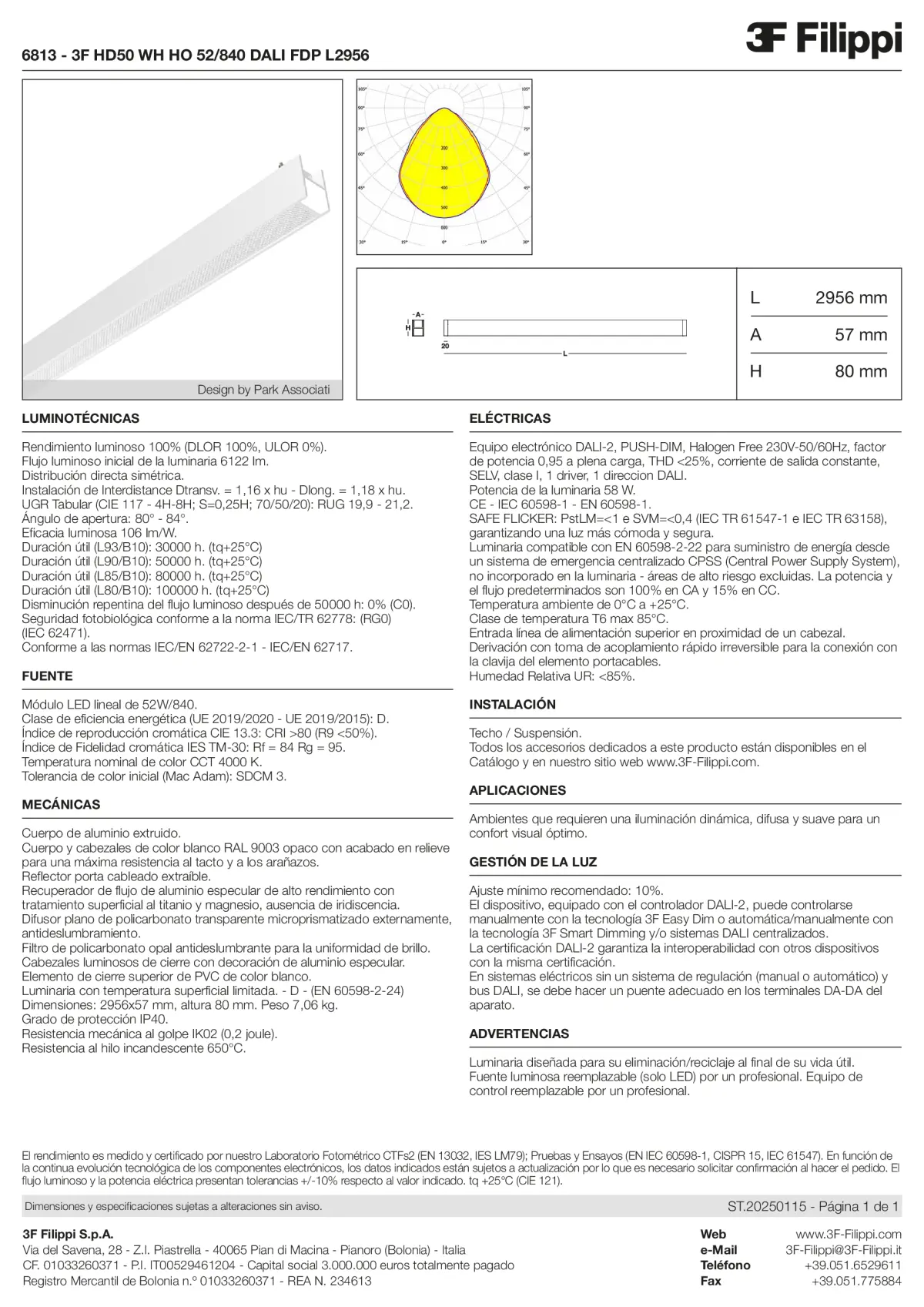 6813 - 3F HD50 WH HO 52-840 DALI FDP L2956 - Datasheet - es